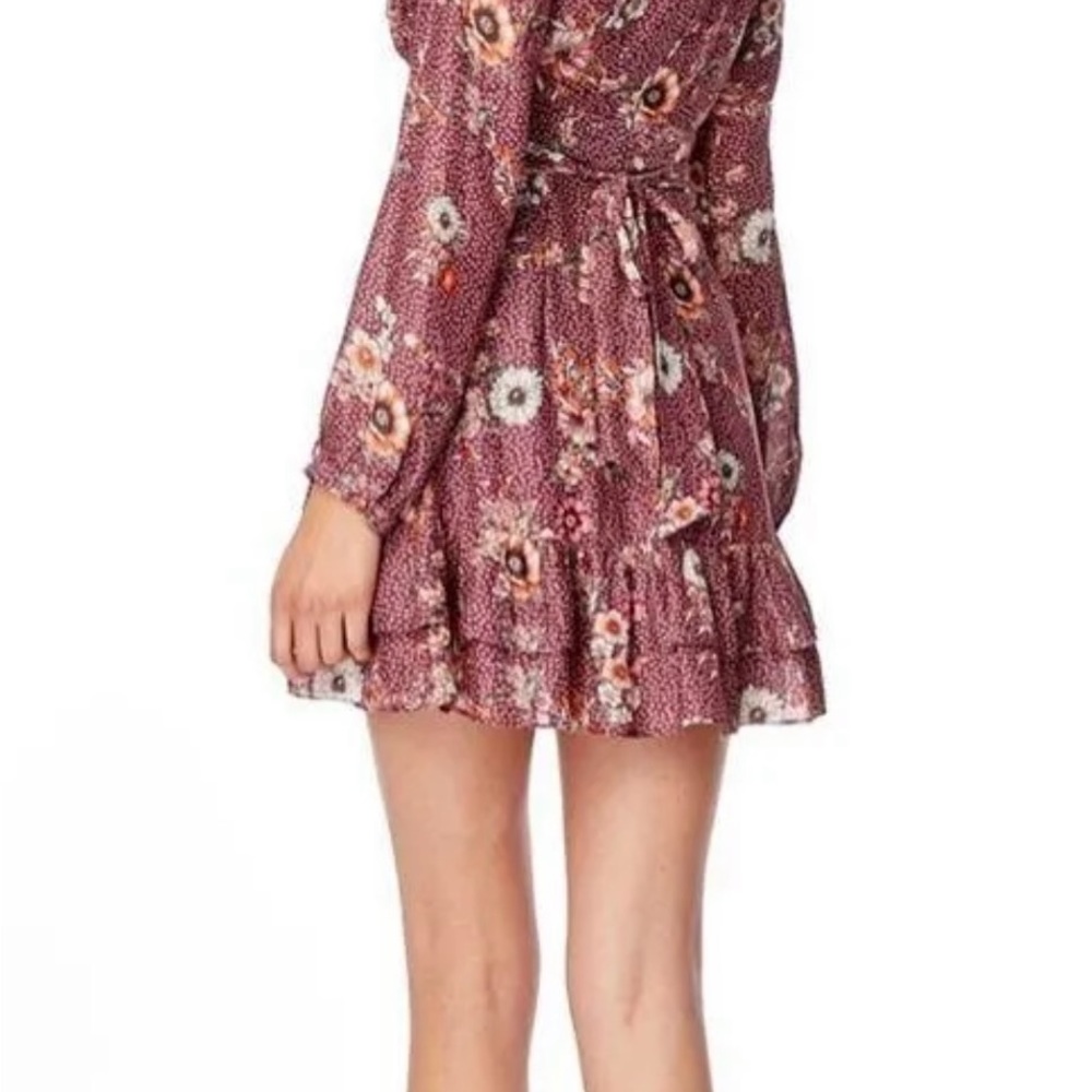 Lost + Wander Sundance Purple Floral long sleeve  Mini Dress XS NWT Lulus - Picture 5 of 5